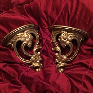 Gold Vintage Scroll Wall Small Shelves